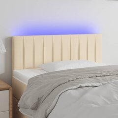 vidaXL LED-voodipeats, kreemjas, 80x5x78/88 cm, kangas цена и информация | Кровати | kaup24.ee