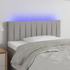 vidaXL LED-voodipeats, helehall, 80x5x78/88 cm, kangas hind ja info | Voodid | kaup24.ee