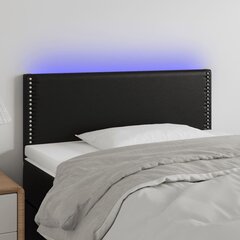 vidaXL LED-voodipeats, must, 80x5x78/88 cm, kunstnahk hind ja info | Voodid | kaup24.ee