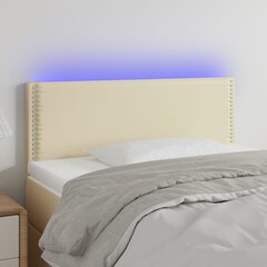 vidaXL LED-voodipeats, kreemjas, 80x5x78/88 cm, kunstnahk цена и информация | Кровати | kaup24.ee