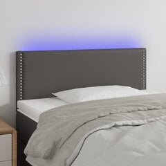 vidaXL LED-voodipeats, hall, 80x5x78/88 cm, kunstnahk цена и информация | Кровати | kaup24.ee