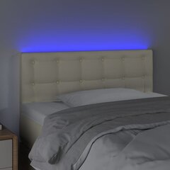 vidaXL LED-voodipeats, kreemjas, 80x5x78/88 cm, kunstnahk цена и информация | Кровати | kaup24.ee