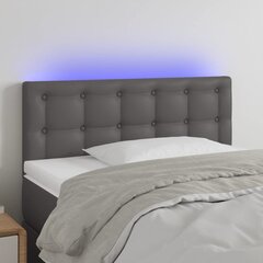 vidaXL LED-voodipeats, hall, 80x5x78/88 cm, kunstnahk цена и информация | Кровати | kaup24.ee