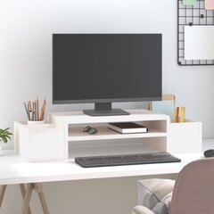 vidaXL monitorialus, valge, 70 x 27,5 x 15 cm, männipuit цена и информация | Кронштейны для монитора | kaup24.ee