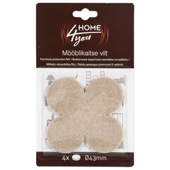 Mööblikaitse vildid 4,3 cm, pruun, 4 tk hind ja info | Home4You Lisad mööblile | kaup24.ee