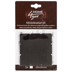 Mööblikaitse vildid 2,8x2,8 cm, must, 9 tk hind ja info | Home4You Lisad mööblile | kaup24.ee