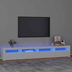 vidaXL telerialus LED-tuledega, kõrgläikega valge, 240x35x40 cm hind ja info | TV alused | kaup24.ee