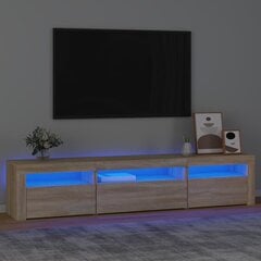 vidaXL telerialus LED-tuledega, Sonoma tamm, 195x35x40 cm цена и информация | Тумбы под телевизор | kaup24.ee