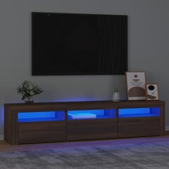 vidaXL telerialus LED-tuledega, pruun tamm, 180 x 35 x 40 cm hind ja info | TV alused | kaup24.ee