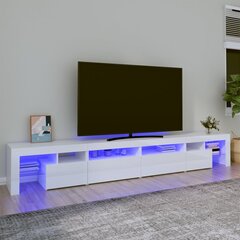 VidaXL telerialus LED-tuledega, kõrgläikega, valge hind ja info | TV alused | kaup24.ee