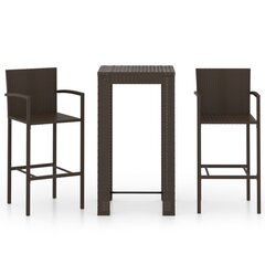 vidaXL 3-osaline komplekt, polürotang, pruun цена и информация | Комплекты уличной мебели | kaup24.ee