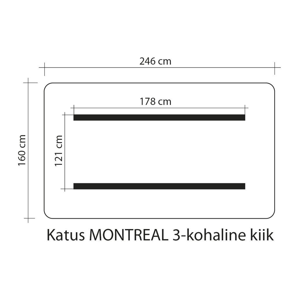 Kiigekatus Montreal, pruun цена и информация | Aiakiiged | kaup24.ee