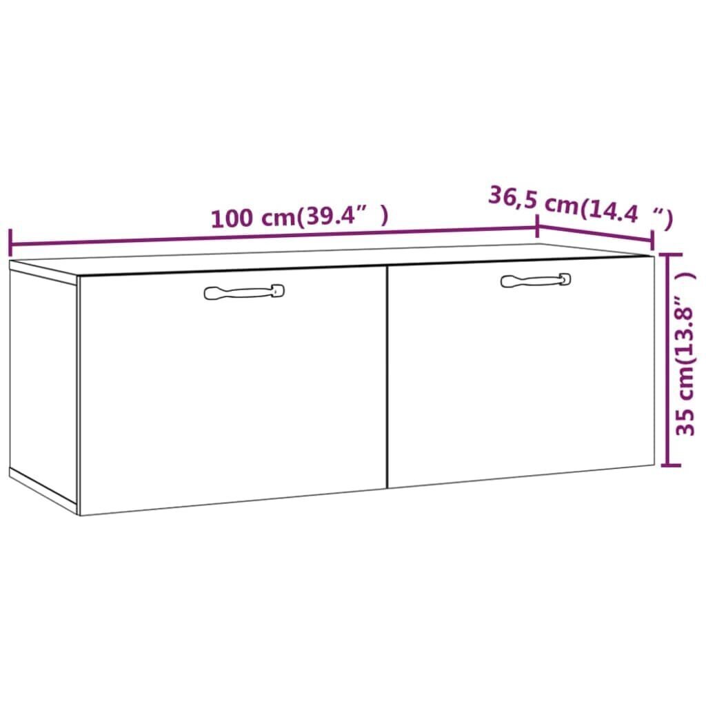 vidaXL seinakapp, valge, 100 x 36,5 x 35 cm, tehispuit цена и информация | Elutoa väikesed kapid | kaup24.ee