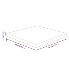 vidaXL kandiline lauaplaat, helepruun, 80x80x4 cm, töödeldud tammepuit hind ja info | Lauaplaadid | kaup24.ee