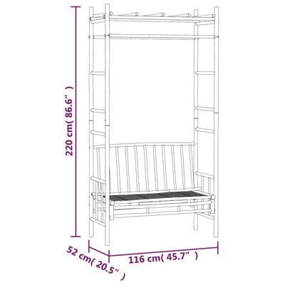 vidaXL aiapink lehtlaga, 116 cm, bambus hind ja info | Aiapingid | kaup24.ee