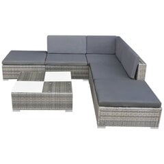 Садовый набор с подушками, 6 частей, серый цена и информация | Комплекты уличной мебели | kaup24.ee