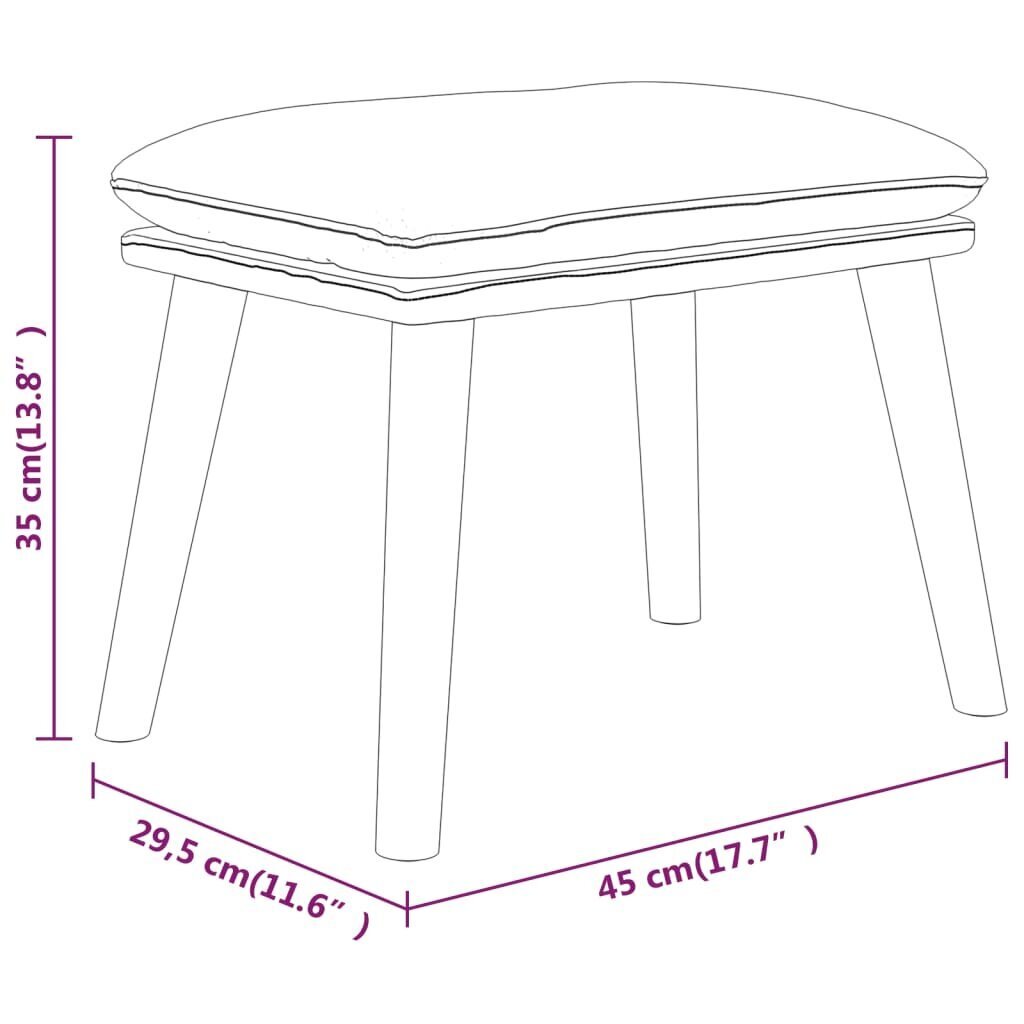 vidaXL jalapink, kreemjas, 45 x 29,5 x 39 cm, kangas цена и информация | Kott-toolid, tumbad, järid | kaup24.ee