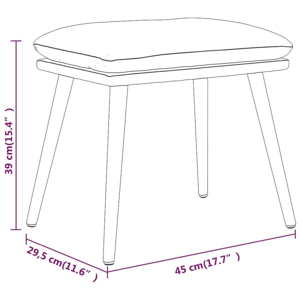 vidaXL jalapink, kreemjasvalge, 45 x 29,5 x 39 cm, samet цена и информация | Kott-toolid, tumbad, järid | kaup24.ee