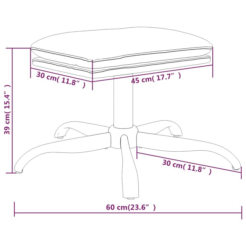 vidaXL jalapink, pruun, 60 x 60 x 39 cm, mikrofiiber kangas hind ja info | Kott-toolid, tumbad, järid | kaup24.ee