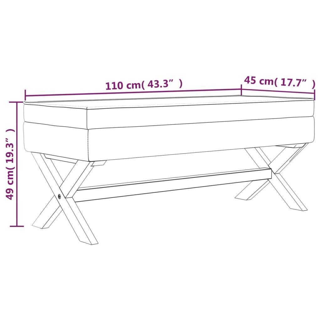 vidaXL panipaigaga pink, 110 x 45 x 49 cm, kangas цена и информация | Kott-toolid, tumbad, järid | kaup24.ee