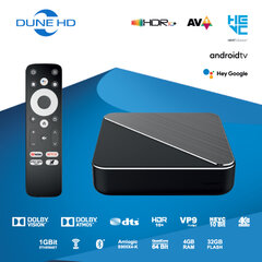 Dune HD Homatics Box R 4K Plus Android TV 11 Box Медиаплеер, Netflix in 4K Dolby Vision & Atmos, Disney, IPTV, 4GB/32GB, WIFI, HDR+ цена и информация | Мультимедийные проигрыватели | kaup24.ee