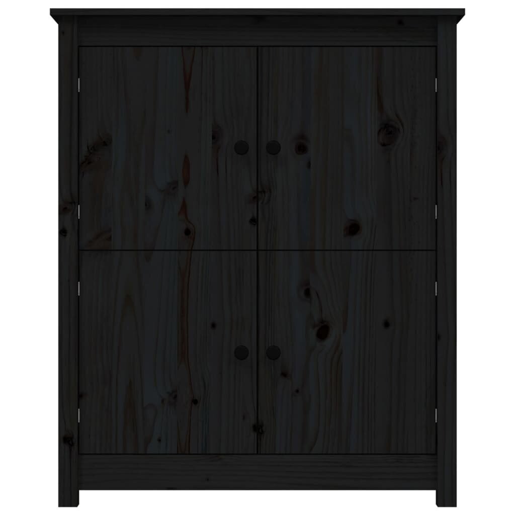 vidaXL puhvetkapp, must, 83 x 41,5 x 100 cm, männipuit hind ja info | Elutoa väikesed kapid | kaup24.ee