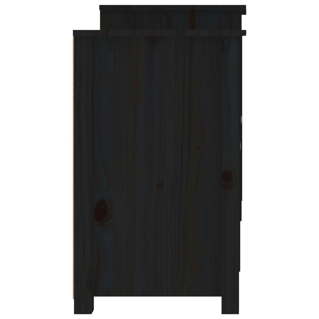vidaXL puhvetkapp, must, 164 x 37 x 68 cm, männipuit hind ja info | Elutoa väikesed kapid | kaup24.ee