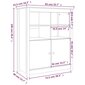 vidaXL puhvetkapp, valge, 83 x 41,5 x 100 cm, männipuit hind ja info | Elutoa väikesed kapid | kaup24.ee