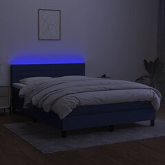 vidaXL kontinentaalvoodi madrats ja LED, sinine, 140x190 cm, kangas цена и информация | Кровати | kaup24.ee