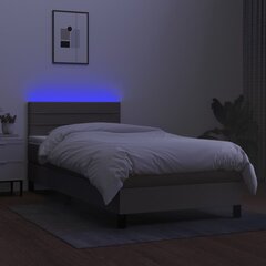 vidaXL kontinentaalvoodi madrats ja LED, pruunikas, 90x200 cm, kangas цена и информация | Кровати | kaup24.ee