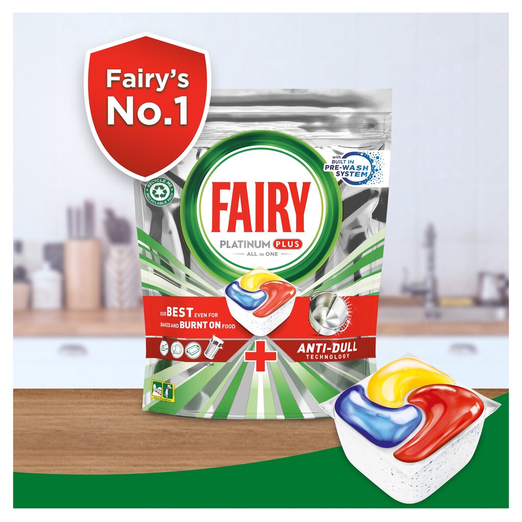 Fairy Platinum Plus All in One’i Nõudepesumasina Tabletid Lemon, 115 Tabletti цена и информация | Nõudepesuvahendid | kaup24.ee