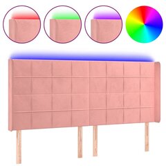 vidaXL LED-voodipeats, roosa, 203x16x118/128 cm, samet hind ja info | Voodid | kaup24.ee