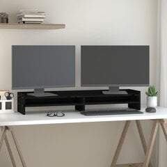vidaXL monitorialus, must, 100x24x16 cm, männipuit hind ja info | Monitori hoidjad | kaup24.ee
