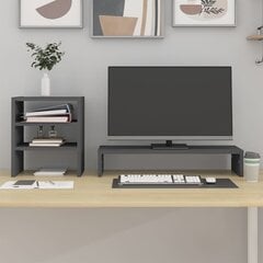 vidaXL monitorialus, hall, 81 x 20 x 30 cm, männipuit цена и информация | Кронштейны для монитора | kaup24.ee