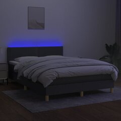 vidaXL kontinentaalvoodi madrats ja LED, tumehall, 140x200 cm, kangas hind ja info | Voodid | kaup24.ee