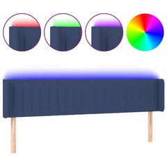 vidaXL LED-voodipeats, sinine, 203x16x78/88 cm, kangas цена и информация | Кровати | kaup24.ee