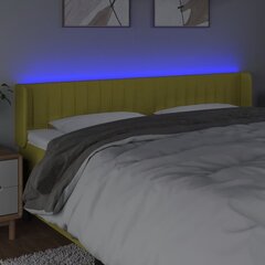 vidaXL LED-voodipeats, roheline, 203x16x78/88 cm, kangas цена и информация | Кровати | kaup24.ee