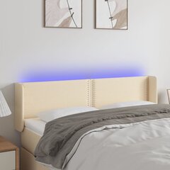 vidaXL LED-voodipeats, kreemjas, 147x16x78/88 cm, kangas цена и информация | Кровати | kaup24.ee