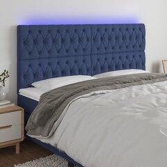 vidaXL LED-voodipeats, sinine, 200x7x118/128 cm, kangas hind ja info | Voodid | kaup24.ee