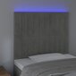 vidaXL LED-voodipeats, helehall, 100x5x118/128 cm, samet цена и информация | Voodid | kaup24.ee