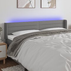 vidaXL LED-voodipeats, tumehall, 203x16x78/88 cm, kangas hind ja info | Voodid | kaup24.ee