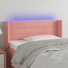 Изголовье со светодиодом, розовое, 103x16x78/88см, бархат цена и информация | Кровати | kaup24.ee