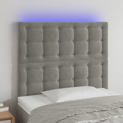 vidaXL LED-voodipeats, helehall, 100x5x118/128 cm, samet hind ja info | Voodid | kaup24.ee