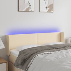 vidaXL LED-voodipeats, kreemjas, 147x16x78/88 cm, kangas hind ja info | Voodid | kaup24.ee