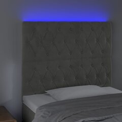 vidaXL LED-voodipeats, helehall, 100x7x118/128 cm, samet цена и информация | Кровати | kaup24.ee
