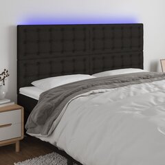vidaXL LED-voodipeats, must, 200x5x118/128 cm, kangas hind ja info | Voodid | kaup24.ee