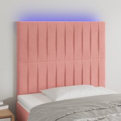 vidaXL LED-voodipeats, roosa, 80x5x118/128 cm, samet цена и информация | Кровати | kaup24.ee