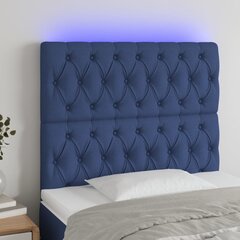 vidaXL LED-voodipeats, sinine, 90x7x118/128 cm, kangas hind ja info | Voodid | kaup24.ee