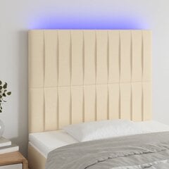 vidaXL LED-voodipeats, kreemjas, 100x5x118/128 cm, kangas цена и информация | Кровати | kaup24.ee