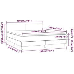 vidaXL Кровать с пружинами и матрасом, синяя, 180х200 см, ткань цена и информация | Кровати | kaup24.ee